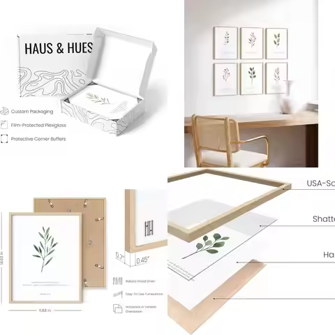 Christian Scripture Wall Art Set: 6 Inspirational Psalms Quotes, Bible Verse Decor (Beige Frame, 11x