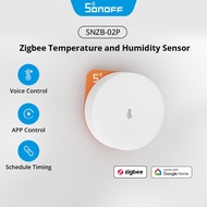 SONOFF Zigbee Temperature and Humidity Sensor SNZB-02P High-Accurate Monitor for Smart Home via eWeLink Work with Alexa Google