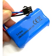 Li-ion 18650 6000mAh 7.4v with SM-3pin Battery Rechargeable for RC Car Truck