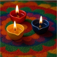 12pcs Beautiful Ceremic Diya for Diwali Decoration,Handcrafted Ceramic Diyas for Diwali Decoration R