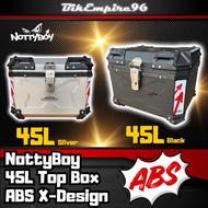 Top Box ABS NottyBoy X-Design 45L Black Waterproof Solid Abs Universal Base Plate Box