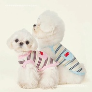 Dog Clothes Cat Bichon Small Pet Thin Style Puppies Cute Yorkshire Teddy Bichon Striped Vest Shirt