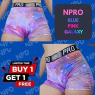 NPD NEW {B1T1} N-PRO BLUE PINK GALAXY SPANDEX CYCLING FOR ALL SPORTS VOLLEYBALL,GYM,YOGA