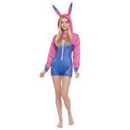 Game DVA Bunny Girl Cosplay Costume - Women's Hoodie Bodysuit for Halloween