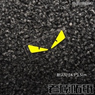 *** Ready Stock ** Reflective Yellow Devil Eye Car Sticker Rearview Mirror Sticker Car Modified Mobi