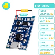 TP4056 5V 1A Micro USB Lithium Battery Charger with Protection IC