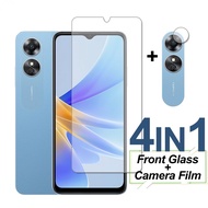 4-In-1 For OPPO Reno 8Z 8T 7Z 8 7 Pro 4G Screen Protector Protective Phone Camera Lens Film OPPO A98 A78 A58 A17 A17K A77 A57 A95 A74 A16K A77S A57e 4G 5G Tempered Glass