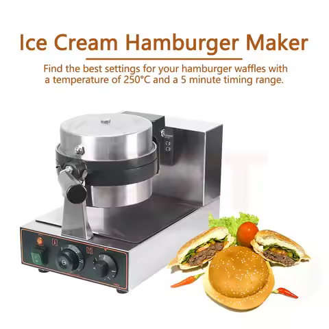 Commercial Electric Ice Cream Waffle Maker UFO Burger Maker Stuffed Burger Press Panini Sandwich Pre