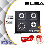 ELBA 4 Burner Built-in Glass Hob (Safety Valve) EGH-G6404G(BK) / SABAF Burner / Elba Dapur Gas Stove