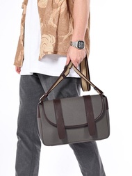 【生日禮物】蠢小魚男士單肩斜背包真牛皮大容量郵差diy手工