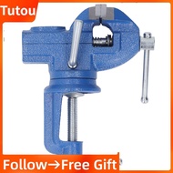 Tutoushop 2 Inch Table Vise Clamp On Work Bench 360 Degree Rotation Base Adjustable
