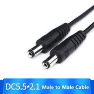 0.25m 0.5m 1m2m DC Male To Male Cable Connector 5.5mm X 2.1mm Straight Plug Power Charger 5.5 x 2.1 