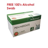 Jarum Insulin Hijau 4mm 100's (1 Box) FREE Alcohol Swab 100's
