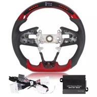 LED Display Shift Lights Steering Wheel Red Carbon Fiber For Honda Civic FC Type R FK8 2016 2017 2018 2019 2020 2021 US
