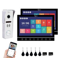 ANJIELO 1080P HD Smart Video Intercom Doorbell Kit 3-in-1 Unlock (APP/Monitor/Card) IP65 Waterproof