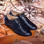 藍樹蛙 全真皮綁帶內增高牛津鞋