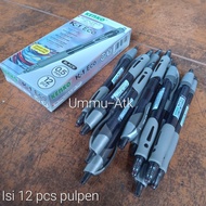 KENKO K-1 Eco pulpen gel isi 12 pcs hitam