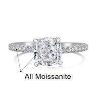 S925 Sterling Silver Ring 1ct Luxury White For Engagement Wedding Party