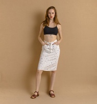 復古 90 年代 Moschino Junior 白色棉質高腰裙 7872