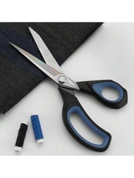 1入組9.5英寸鍛造不銹鋼鉭金鍍鈦剪刀，鋒利的切割邊緣舒適的手柄裁剪剪刀，適合於裁剪布料、皮革和多層紙張在縫紉、手工藝、家庭和辦公室使用。