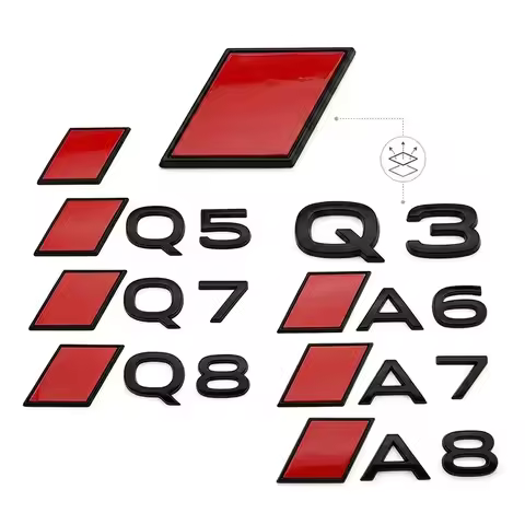 NEW 3D ABS Car Styling logo A3 A4 Q3 Q5 Rear Trunk Badge Emblem Sticker For Audi A3 A4 A5 A6 A7 A8 Q