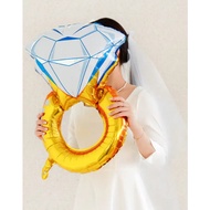 Giant Diamond Ring Foil Balloon | I Do Engagement Ring Balloon for Proposals, Weddings & Bridal Show
