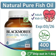 Spot Blackmores Fish Oil 1000mg Omega-3 400 CapsulesHalal Natural Omega 3 Heart Skin Eye Brain Skin