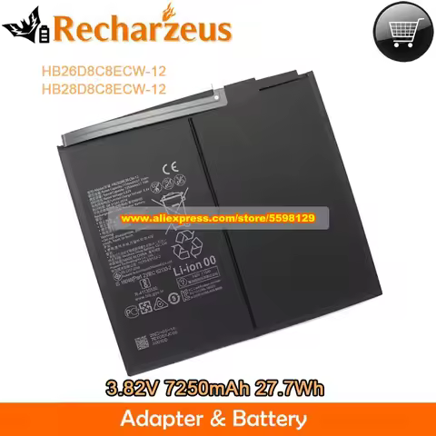 Original HB26D8C8ECW-12 Battery 3.82V 7250mAh 27.2Wh For Huawei MatePad 11 DBY-AL00 DBY-W09 DBY-W09-