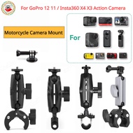 Motorcycle Bicycle Camera Holder Handlebar Mirror Mount Bike Bracket for GoPro 12 11 Insta360 X4 X3 