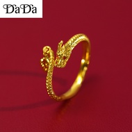 Hot Selling cincin emas 916 original malaysia rings for men and women red eyes dragon swing Tail cou