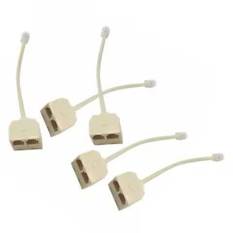 5Pcs Rj11 Socket Splitter Adapter for Landline Telephone Telephone Wall Separator Rj11 Splitter Supp