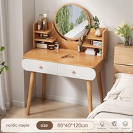 Dressing Table Set Round Led Light Warm White Mirror Drawer 2 Sliding Cosmetic Desk Makeup Dressing 
