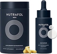 Nutrafol Men's Hair Growth Supplement and Hair Serum, Clinically Tested for Visibly Thicker and Stronger Hair - 1 month supply, 1.7 Fl Oz Bottle