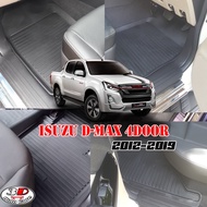 ตรงรุ่น Isuzu All New D-Max (4ประตู) 2012-2019 ผ้ายางปูพื้น ยกขอบ (A/TM/T) (ส่ง1-2วันถึง) พรมยางปูพื