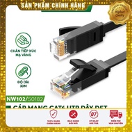 Dây cáp mạng đúc sẵn dẹt Cat6 dài 30m 26AWG Ugreen 50182 cao cấp (màu đen)