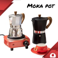 +HOT PRICE .+.+ เครื่องชงกาแฟ Moka Pot COFFEE อลูมิเนียม คุณภาพเดียวกับของอิตาลี (ด้ามจับลายไม้) ขนาด 6 คัพ 300 ml. และ 3 คัพ 150 ml. ราคาถูก เครื่องทำกาแฟ อุปกรณ์ ดริป  เครื่องชงกาแฟ  coffee maker