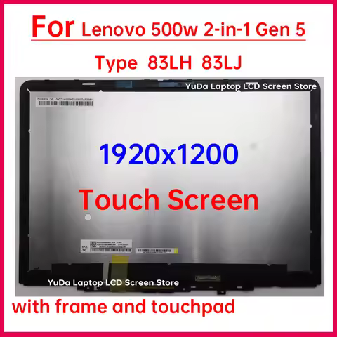 11.6" Laptop LCD Touch Screen For Lenovo 500w 2-in-1 Gen 5 Type 83LH 83LJ Display Digitizer+Frame As