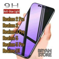 REALME 2 PRO 3 3 PRO 5 5 PRO U1 XT Anti Blue Light Tempered Glass Full 99D Anti-Scratch biru