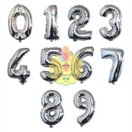 40 Cm Silver Number Foil Balloon Silver Number Balloon/