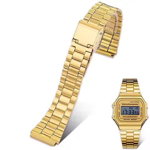 For CASIO Stainless Steel Watchband 18mm for F91W F84 F105 F108 A158 A168 AE1200/1300 B650 AQ230 Man