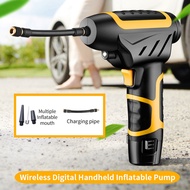 Cordless Car Tyre Air Compressor Pump 120W Handheld USB Wireless Car Tire Inflator Pump + Digital Display for Motorcycle Bicycle