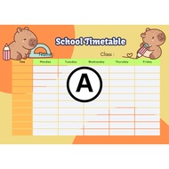 Cute Timetable Jadual Waktu – Reusable Write & Erase | Planner Sekolah