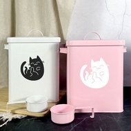 【In Stock】Cute Cat Food Storage Bucket Pet Cat Food Dog Food Moisture-Proof Sealed Food Storage Buck