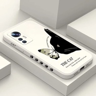 Cute Black Cat Butterfly Phone Case For Xiaomi Xiaomi Mi 12T Pro 12 Lite 11T 11 10T 13 Pro Silicone Liquid Side Pattern Cover