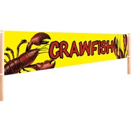Banner Tanda Lobster Besar, Tanda Lobster Kuning untuk Restoran, Hiasan Bekalan Pesta Lobster, Bende