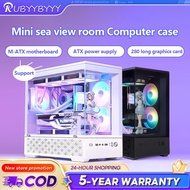 Steel PC Case 3mm Tempered Glass, 240mm AIO Support, GPU 280mm, 4 PCI Slots, 5 Fans Pre-installed