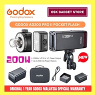 New | Godox AD200 Pro II TTL HSS Double Head Pocket Flash | 200Ws | 1 Year Godox Malaysia Warranty