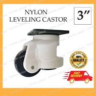 3" (75MM) HEAVY DUTY NYLON MACHINE STOPPER LEVELING SWIVEL CASTOR/CASTER ROLLER RODA TROLLEY WHEEL