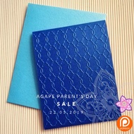 Embossed Plain Card - Blue (approximately 4R size)