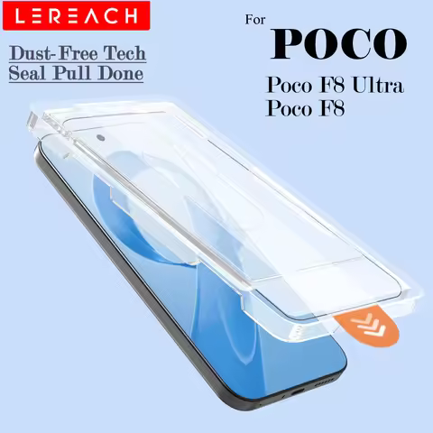 Lereach for Poco F8 Ultra F8 Pro Dust-Free Chamber Tempered Glass Screen Protector Auto-Adhesion